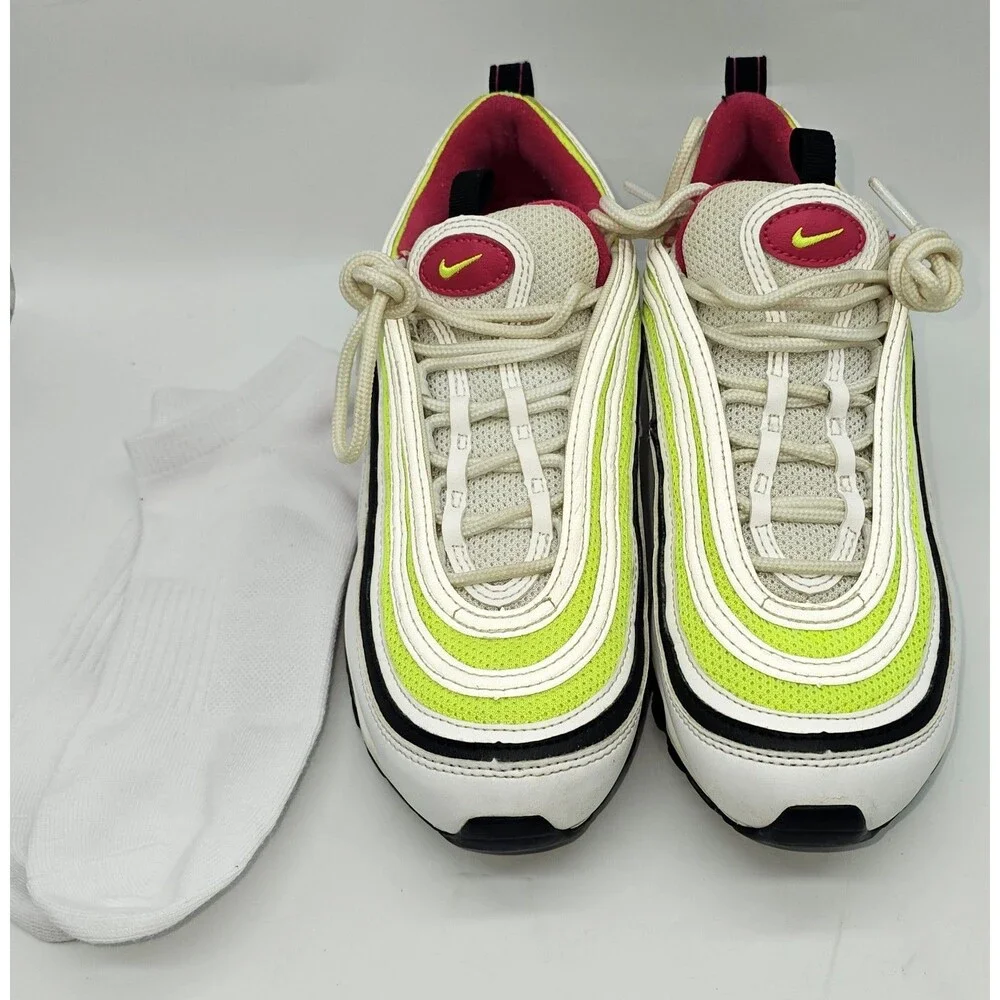 Nike Air Max 97 GS 'White Rush Pink Volt' CJ9978-100 Youth 6Y/Womens 7.5